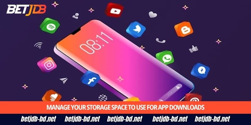 Manage your storage space to use for app downloads